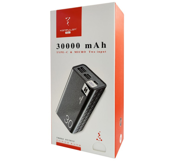 Power Bank Konfulon A19 30000 mAh с быстрой зарядкой
