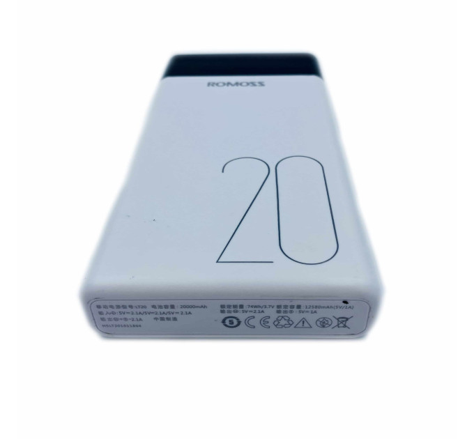 Power Bank Romoss 20 000 mAh – зовнішній акумулятор для одночасної зарядки двох пристроїв