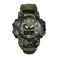 Тактические часы Shiyunme Green с паракордом
