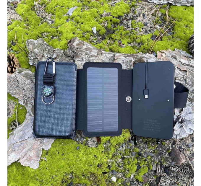 Портативная солнечная панель Baseo 15W с компасом и карабином