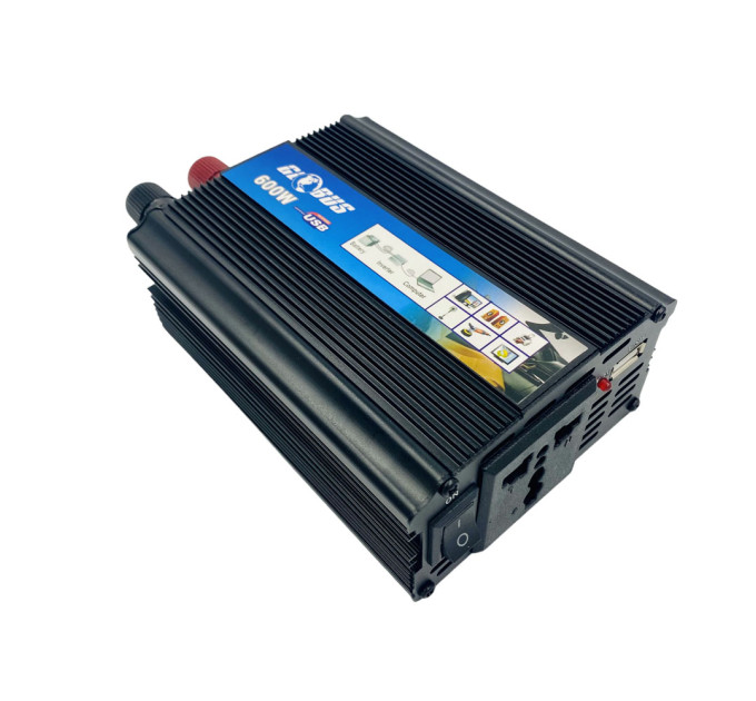 Инвертор Globus AC-12V/DC-220V 600W – преобразователь напряжения с USB