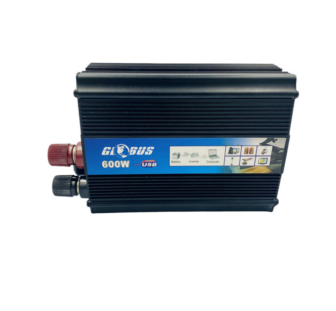 Инвертор Globus AC-12V/DC-220V 600W – преобразователь напряжения с USB