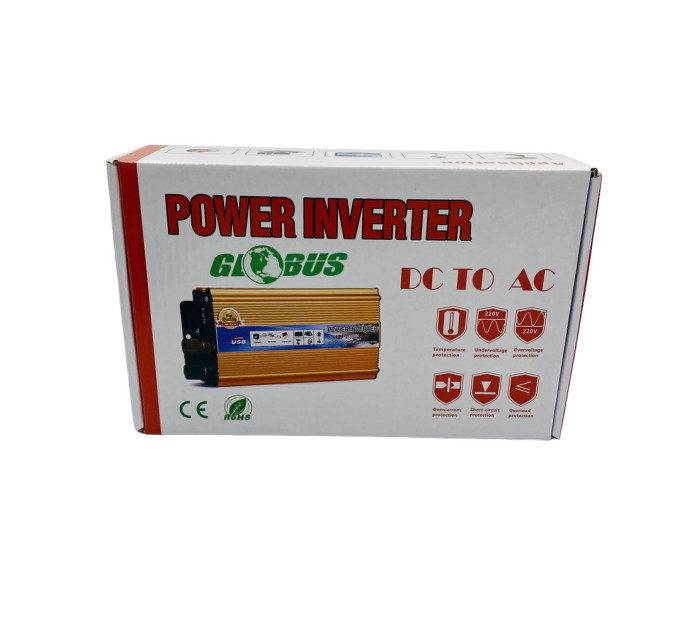 Инвертор 12-220V Globus AC/DC 1000W – преобразователь напряжения с USB