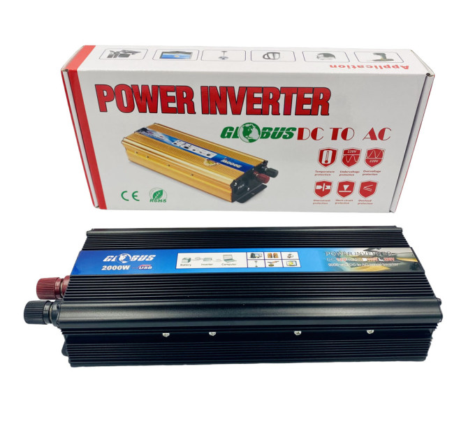 Преобразователь напряжения Globus 12V–220V 2000W 