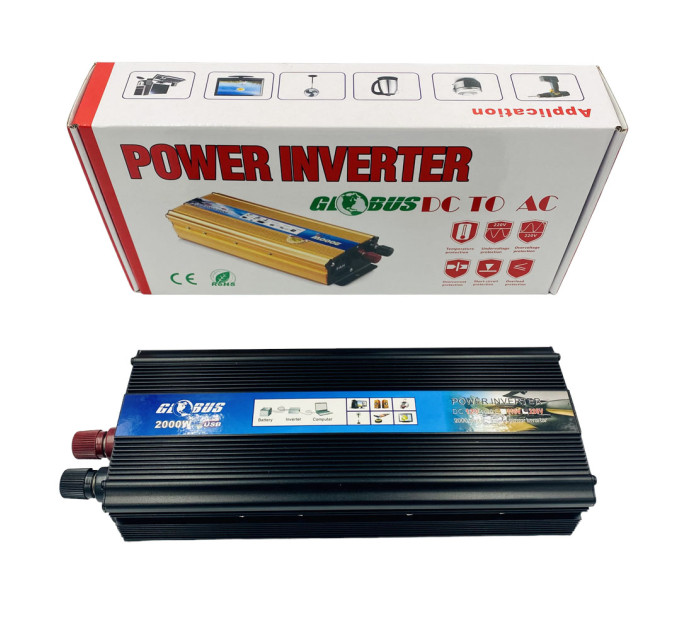Преобразователь напряжения Globus 12V–220V 2000W 