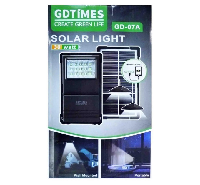 Портативная станция GDTimes GD-07A с солнечной панелью