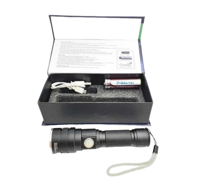 Фонарик Police BL-611-P50 – LED с 3 режимами, зум, дальность 800 м