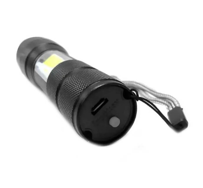 Фонарь BL 29 T6 – LED T6 с боковой подсветкой COB, фокусировка, USB