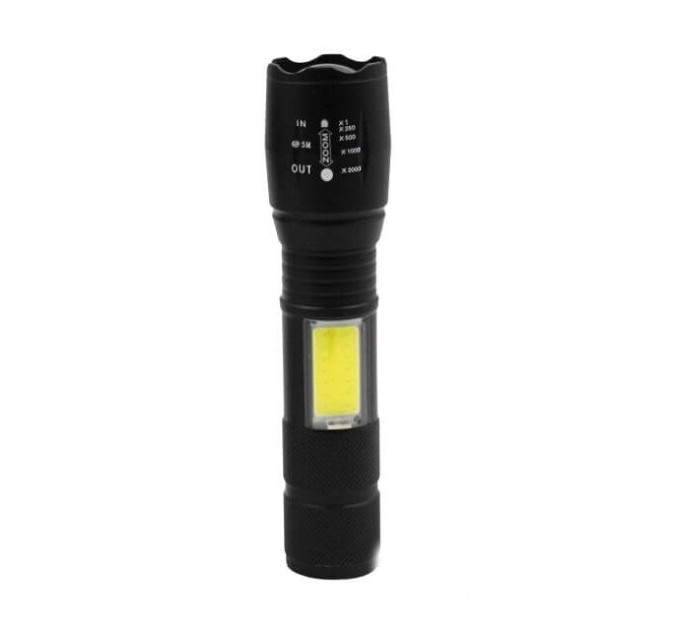 Фонарь BL 29 T6 – LED T6 с боковой подсветкой COB, фокусировка, USB