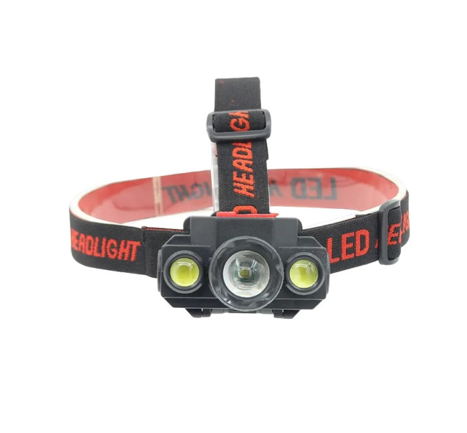 Налобный фонарик BL 1805 COB – 3 LED, фокусировка ZOOM