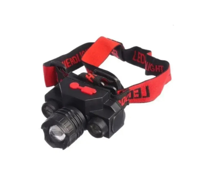 Налобный фонарик BL 1805 COB – 3 LED, фокусировка ZOOM