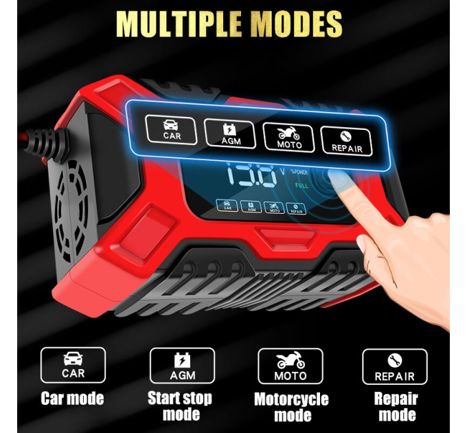 Интеллектуальное зарядное устройство Globus E-Fast TK-300 12В 10А