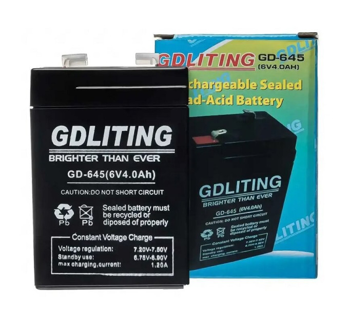 Акумулятор BATTERY GD-645 6V 4Ah – герметична AGM батарея