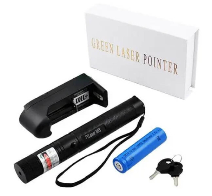 Лазерная указка Laser 303 Green – 1000 мВт, зелёный луч