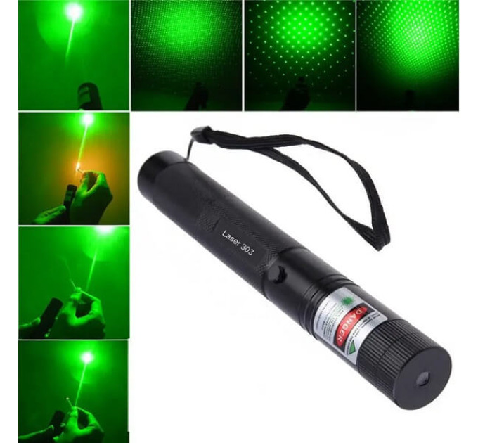Лазерная указка Laser 303 Green – 1000 мВт, зелёный луч