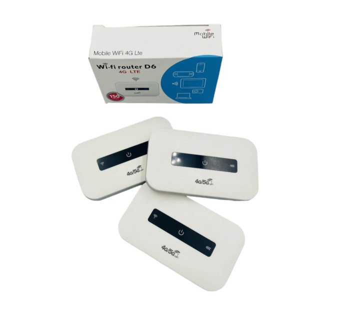 Аккумуляторный WiFi-роутер D6 4G/5G под SIM – 150 Мбит/с