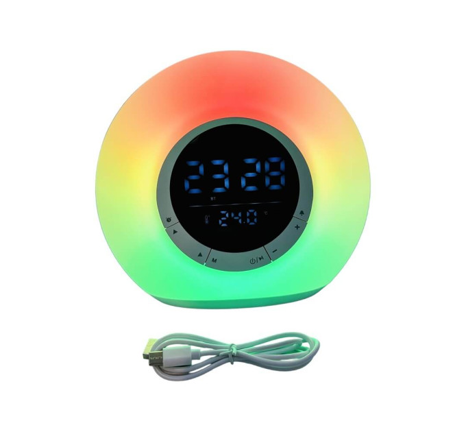 Портативная Bluetooth-колонка Mini Hi-Fi P-11 с часами, будильником и RGB-подсветкой
