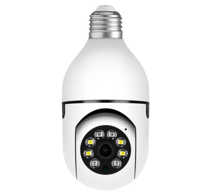 Панорамная IP WiFi камера Е27 с прожектором, датчиком движения и ИК подсветкой