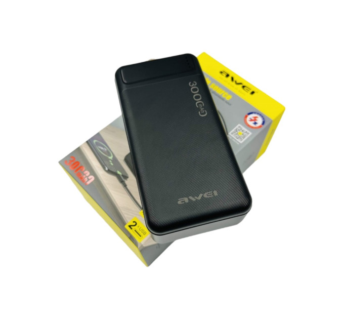 Міцний Power bank AWEI P7K 30000 mAh з Li-pol акумулятором
