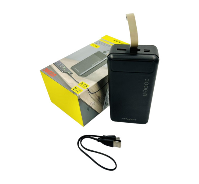 Міцний Power bank AWEI P7K 30000 mAh з Li-pol акумулятором