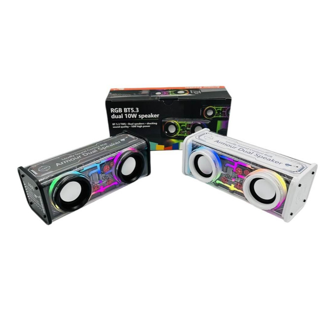 Bluetooth-колонка RGB A88 — портативная акустика с прозрачным корпусом и подсветкой