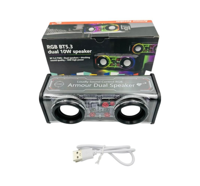 Bluetooth-колонка RGB A88 — портативная акустика с прозрачным корпусом и подсветкой