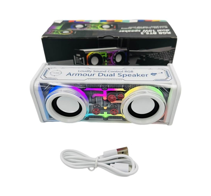 Bluetooth-колонка RGB A88 — портативная акустика с прозрачным корпусом и подсветкой
