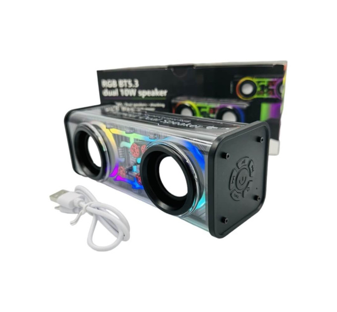 Bluetooth-колонка RGB A88 — портативная акустика с прозрачным корпусом и подсветкой