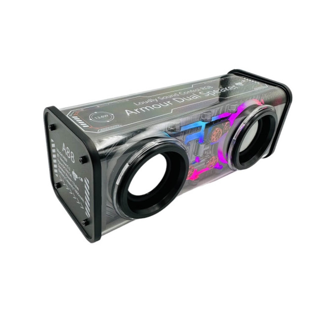 Bluetooth-колонка RGB A88 — портативная акустика с прозрачным корпусом и подсветкой