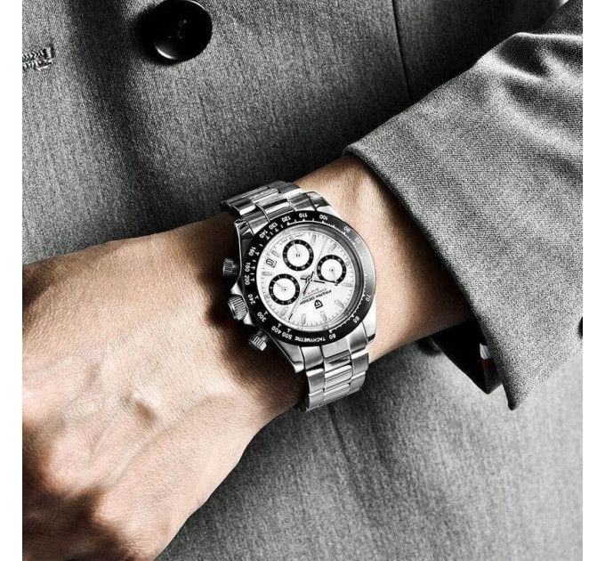 Мужские часы Pagani Design PD-1644 — кварцевый Seiko VK63, Black/White
