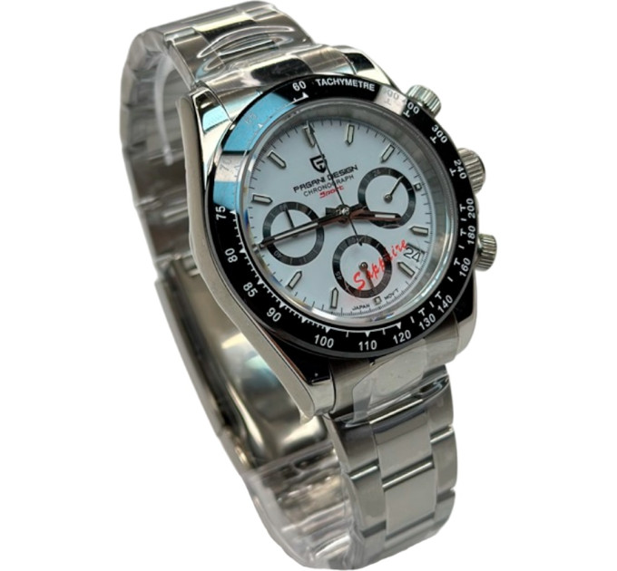 Мужские часы Pagani Design PD-1644 — кварцевый Seiko VK63, Black/White