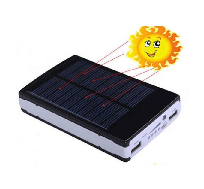 Power Bank Baseo Solar 90000 mAh для зарядки гаджетов от солнца и сети с мощным LED фонарём