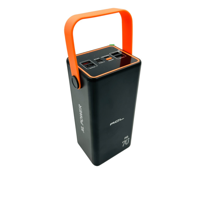 Мощный противоударный Power Bank ACL PW-52 70000mAh с быстрой зарядкой 22.5W, прожектором