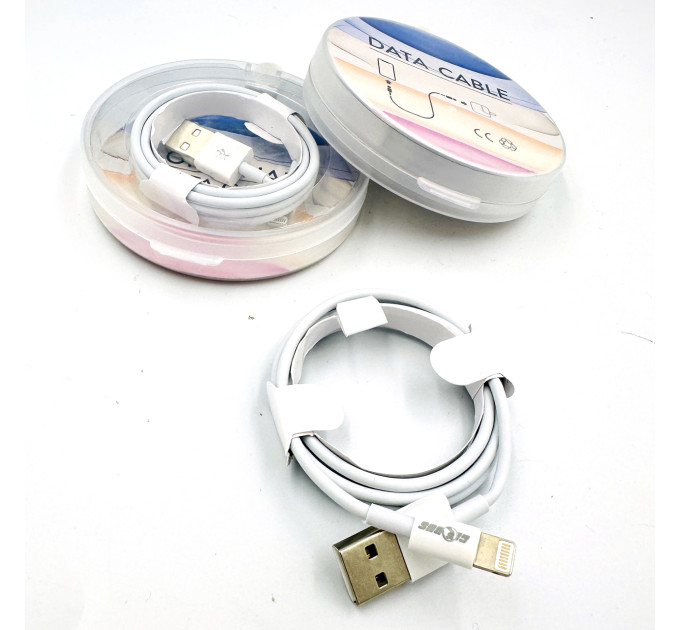 Кабель USB – Lightning Globus Data Cable 1м 120Вт/6A белый для быстрой зарядки iPhone и iPad