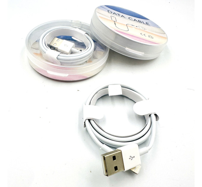 Кабель USB – Lightning Globus Data Cable 1м 120Вт/6A белый для быстрой зарядки iPhone и iPad