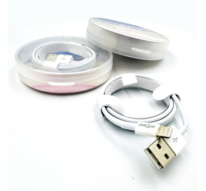 Кабель USB – Lightning Globus Data Cable 1м 120Вт/6A белый для быстрой зарядки iPhone и iPad