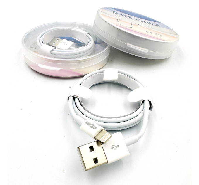 Кабель USB – Lightning Globus Data Cable 1м 120Вт/6A белый для быстрой зарядки iPhone и iPad