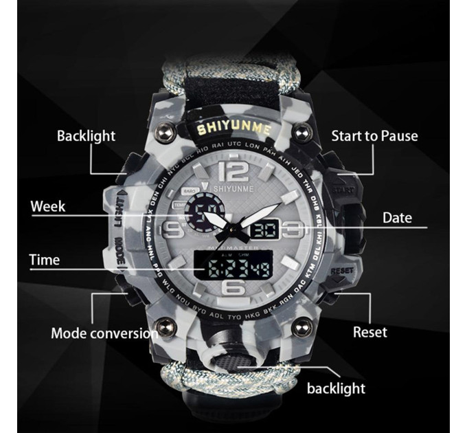 Часы наручные Shiyunme Black-Gray — военные