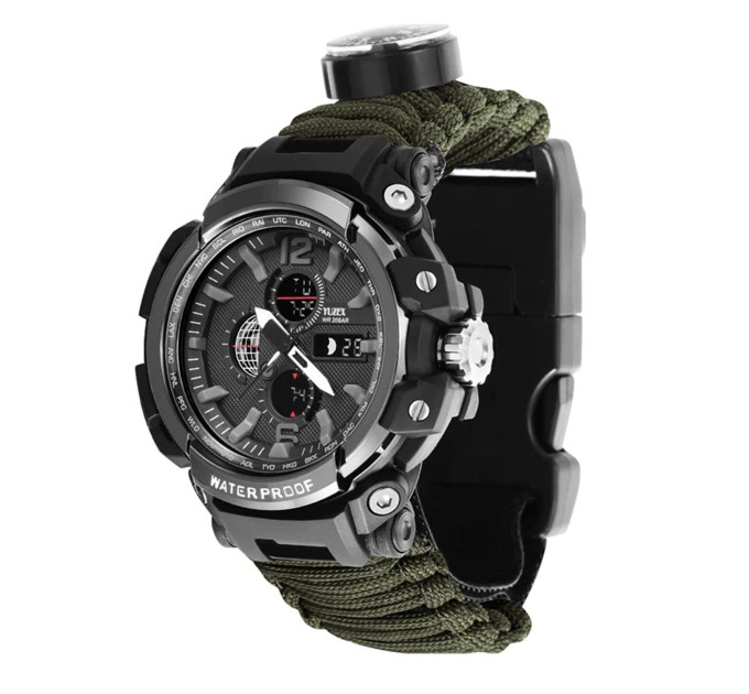 Тактические наручные часы Yuzex G7 Green с паракордом