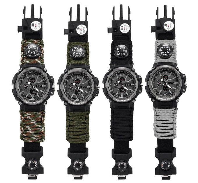 Армейские многофункциональные часы Yuzex G7 Gray military для выживания