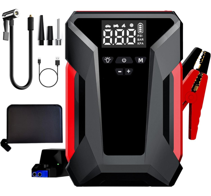 Бустер Black Power BP-39800mAh 4в1 с компрессором — пусковое устройство для автомобильного аккумулятора