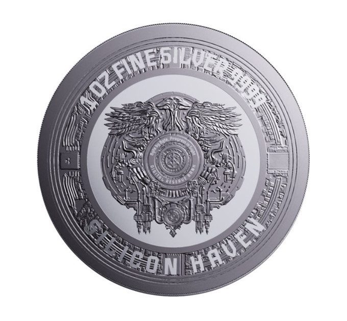 Инвестиционная серебряная монета 2024 Silicon Haven AI Silver Round — 1 унция серебра 999,9