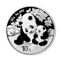 Серебряная монета Китайская Панда 10 юаней 30 г 2024