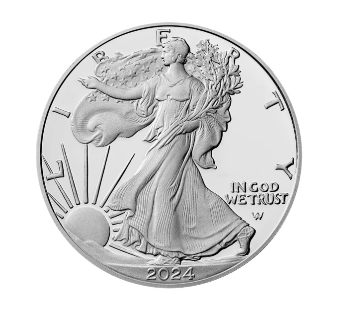 Срібна монета США 1$ 2024 Liberty – Шагаюча Свобода, 1 унція срібла 999,9