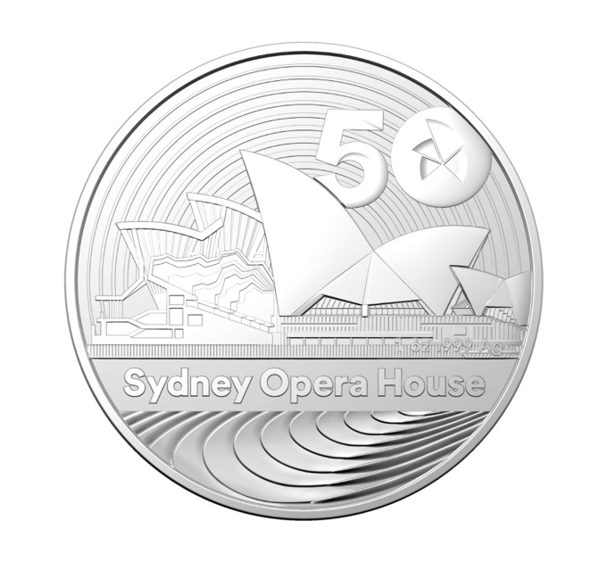 Серебряная инвестиционная монета «50 лет Сиднейского оперного театра 1$» 1oz 2023 999 