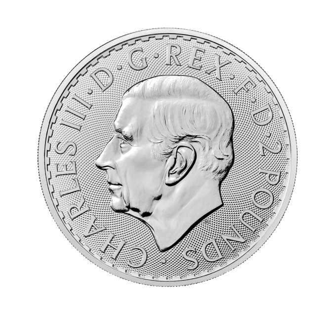 Серебряная монета 2£ Британия 1 унция 2025