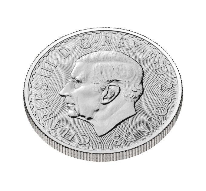 Серебряная монета 2£ Британия 1 унция 2025