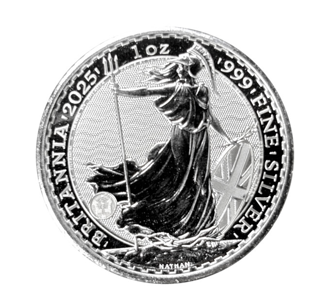 Серебряная монета 2£ Британия 1 унция 2025