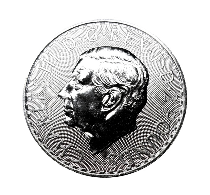 Серебряная монета 2£ Британия 1 унция 2025
