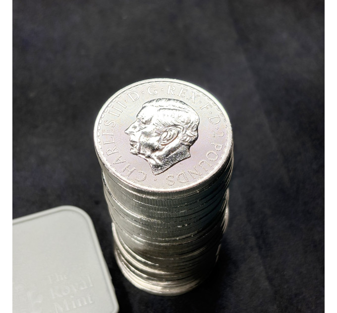 Серебряная монета 2£ Британия 1 унция 2025